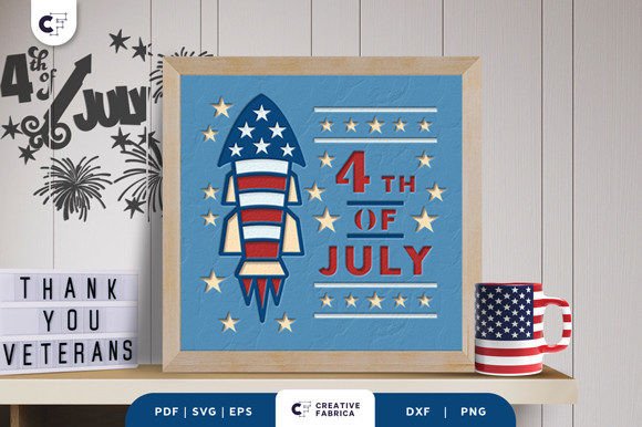 Download 4th of July Celebration 3D Paper Cut SVG - 3d paper cut Collection