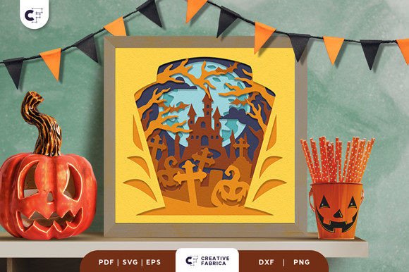 Download Halloween Graveyard 3D Paper Cut - 3d paper cut Collection