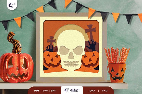 Download Halloween Skull 3D Layered Paper Cut - Premium Bundle