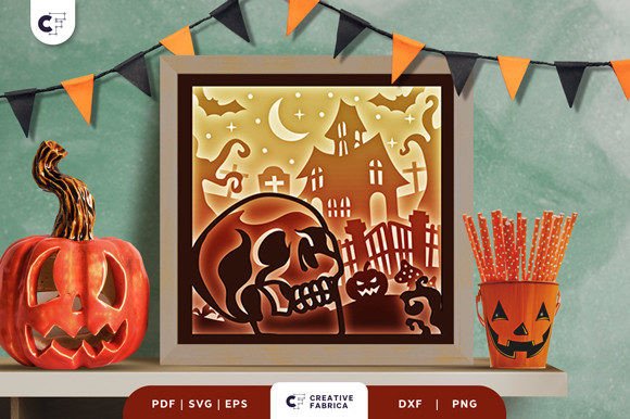 Download Halloween Skull 3D Paper Cut SVG - 3d paper cut Collection