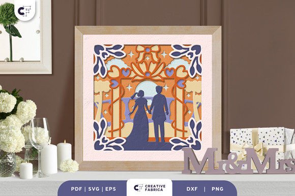 Download Wedding Couple from Back 3D Paper Cut - 3d paper cut Collection
