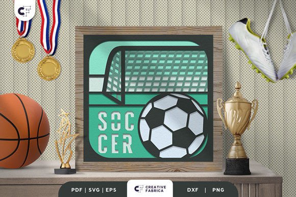 Download Football Soccer 3D Paper Cut Shadow Box - 3d paper cut Collection