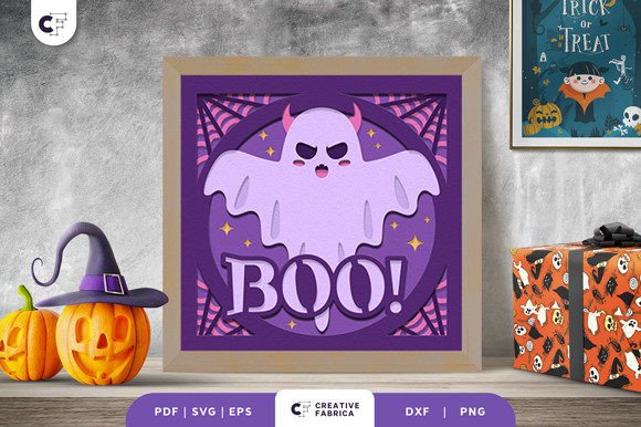 Download Boo Halloween Ghost 3D Paper Cut - 3d paper cut Collection