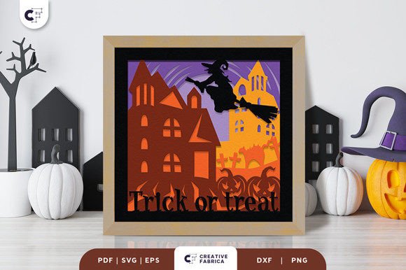 Download Castle and Flying Witch 3D Paper Cut - 3d paper cut Collection