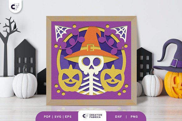 Download Halloween Skull 3D Shadow Box SVG - Premium Bundle