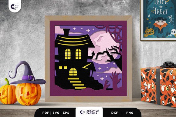 Download Haunted Castle 3D Paper Cut SVG - 3d paper cut Collection