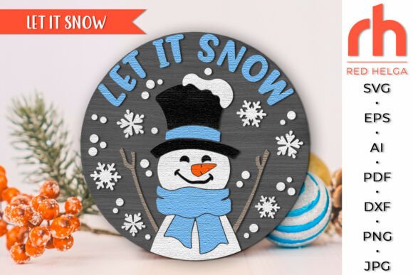 Download Let It Snow SVG, Christmas Door Sign DXF - Snow svg Collection