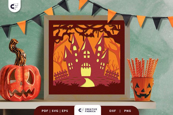 Download Haunted Mansion 3D Paper Cut SVG - 3d paper cut Collection