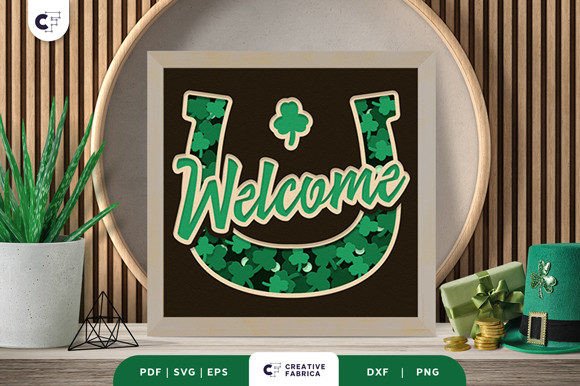 Download Horseshoe Welcome Sign 3D Paper Cut SVG - 3d paper cut Collection