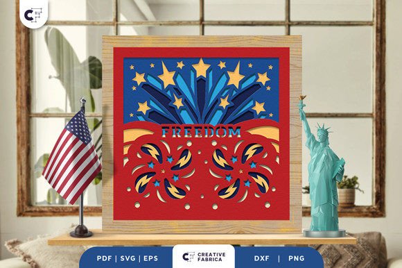 Download USA 4th of July Firework 3D Paper Cut - 3d paper cut Collection