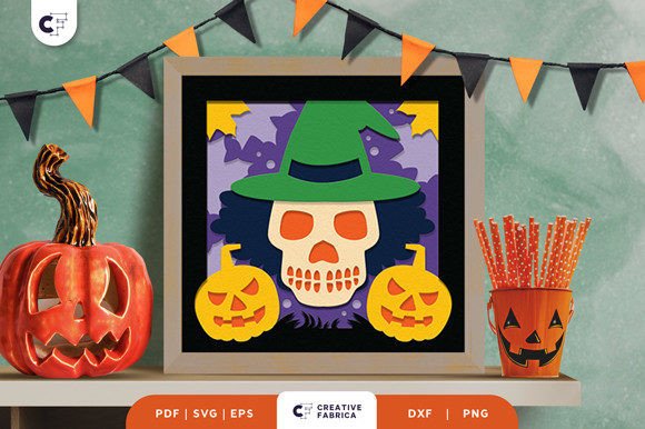 Download Spooky Halloween Skull 3D Paper Cut SVG - 3d paper cut Collection