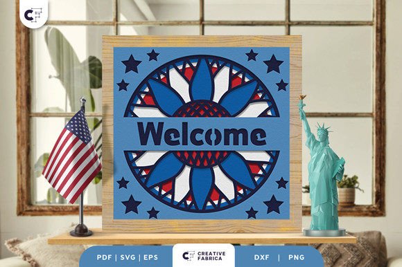 Download Split Sunflower Welcome 3D Paper Cut - 3d paper cut Collection