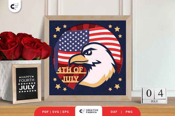 Download 4th of July Eagle 3D Paper Cut Light Box - 3d paper cut Collection