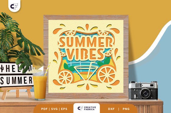 Download Summer Vibes with Cocktail 3D Paper Cut - 3d paper cut Collection