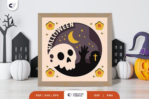 Download Skull 3D Shadow Box Paper Cut SVG - Premium Resources