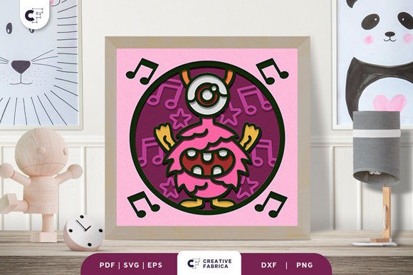 Download Cute Funny Monster 3D Paper Cut SVG - 3d paper cut Collection