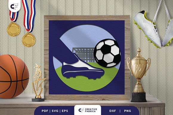 Download Soccer Ball 3D Paper Cut Light Box - 3d paper cut Collection
