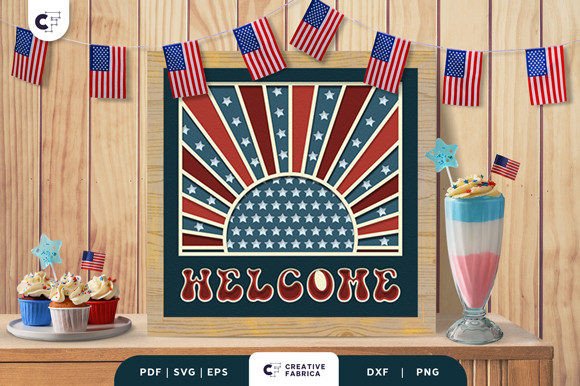 Download USA Welcome Sign 3D Paper Cutting SVG - 3d paper cut Collection