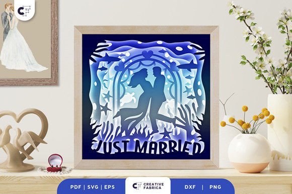 Download Underwater Wedding 3D Paper Cut SVG - 3d paper cut Collection