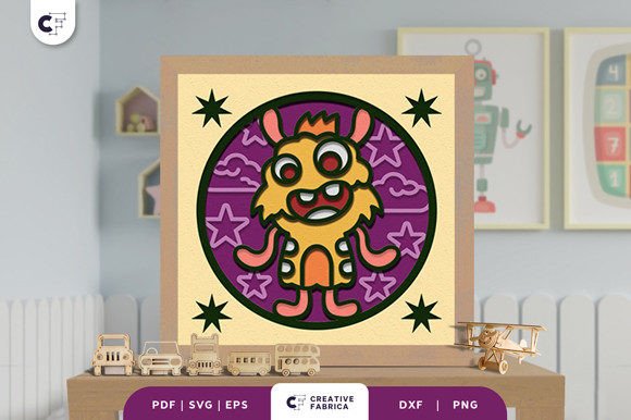 Download Cartoon Funny Monster 3D Paper Cut SVG - 3d paper cut Collection