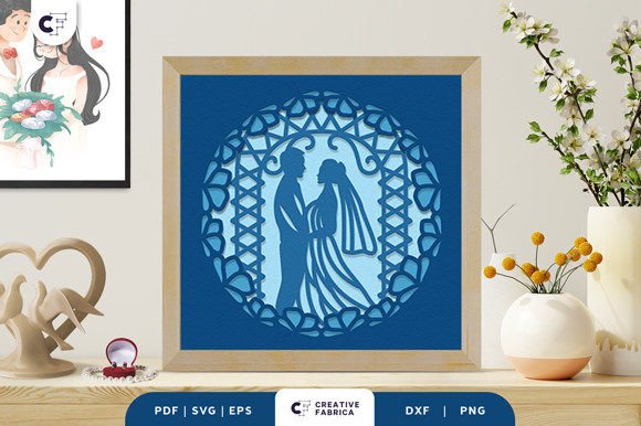 Download Bride and Groom 3D Paper Cutting SVG - 3d paper cut Collection