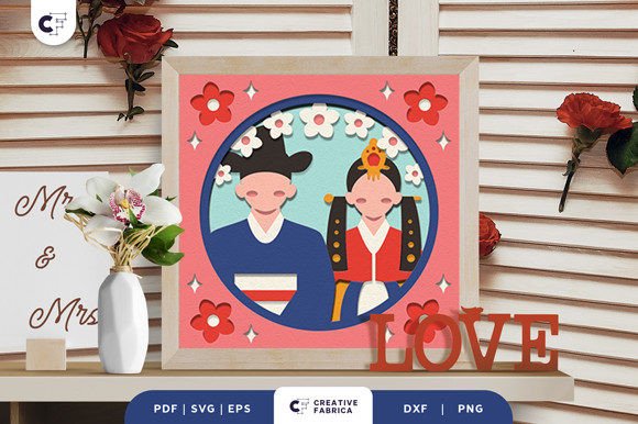 Download Korean Traditional Wedding 3D Shadow Box - Premium Resources