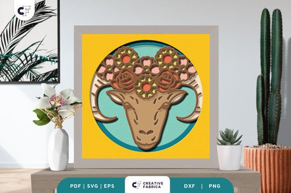 Download Floral Animal Head 3D Paper Cut SVG - 3d paper cut Collection
