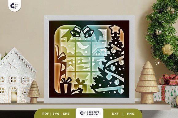 Download Christmas Night Window 3D Paper Cut SVG - 3d paper cut Collection
