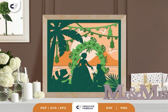 Download Tropical Wedding 3D Shadow Box Papercut - Premium Resources