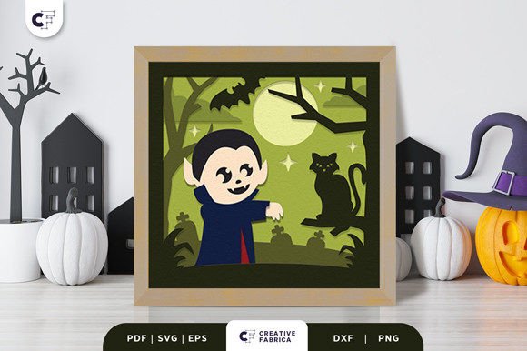 Download Vampire and Black Cat 3D Paper Cut - 3d paper cut Collection
