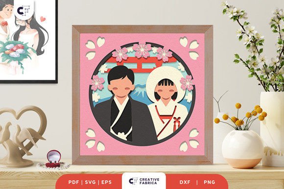 Download Japanese Traditional Wedding 3D Shadow Box - Premium Resources