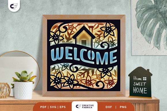 Download 3D Paper Cut Welcome Sign Shadow Box - 3d paper cut Collection