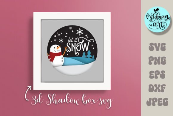 Download 3D Let It Snow Svg, Christmas Shadow Box - Snow svg Collection