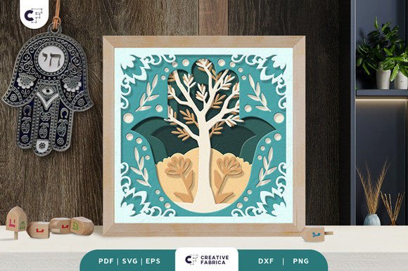 Download Tree of Life in Hamsa Hand 3D Paper Cut - 3d paper cut Collection
