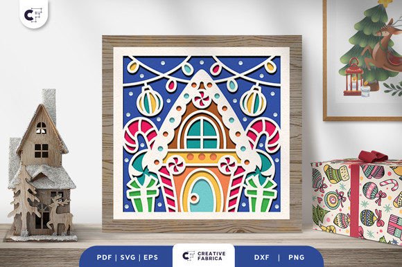 Download Winter Candies House 3D Paper Cut SVG - 3d paper cut Collection