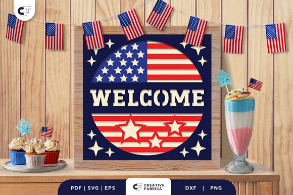 Download USA Welcome Sign 3D Paper Cut SVG - 3d paper cut Collection