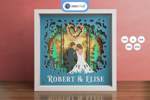 Download Couple Wedding 3D Shadow Box - Premium Resources