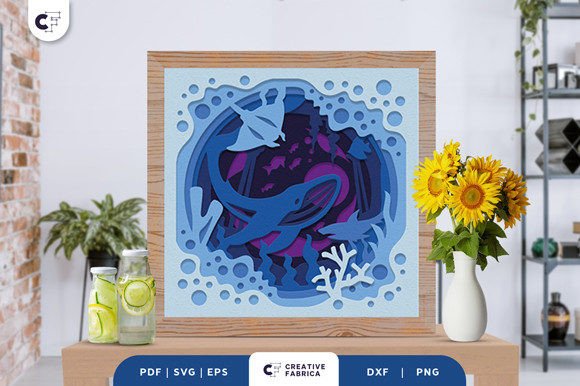 Download Humpback Whale and Stingray 3D Paper Cut SVG - 3d paper cut Collection