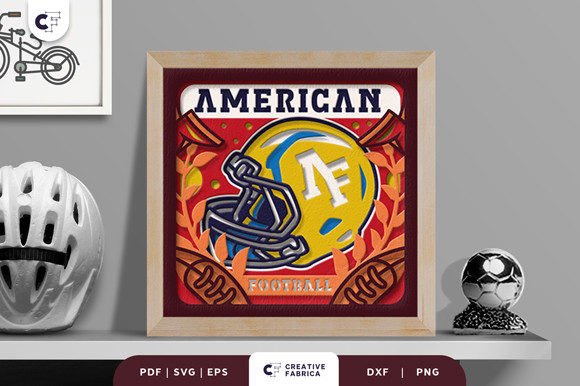 Download American Football Helmet 3D Paper Cut - 3d paper cut Collection