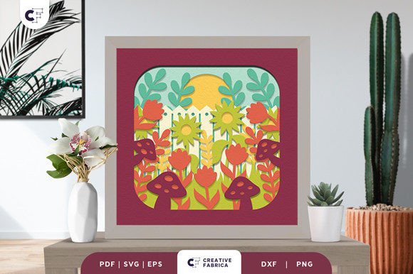 Download Blooming Garden 3D Paper Cut SVG - 3d paper cut Collection
