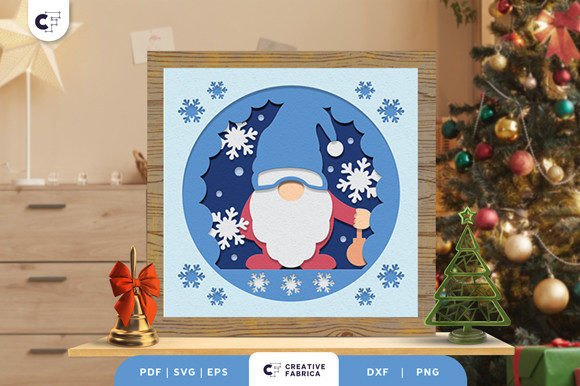 Download Winter Gnome 3D Paper Cut SVG - 3d paper cut Collection