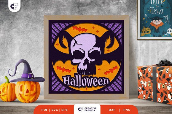 Download Skull Shadow Box Paper Cut SVG - Premium Resources