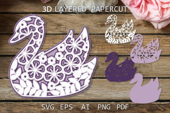 Download Swan 3D Paper Cut SVG, 3D Layered Paper - 3d paper cut Collection