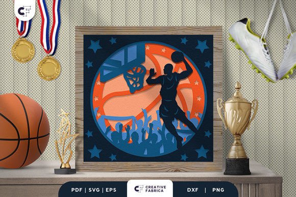 Download Slam Dunk Basketball 3D Paper Cut SVG - 3d paper cut Collection