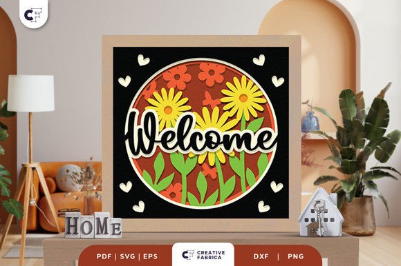 Download Garden Welcome Sign 3D Paper Cut SVG - 3d paper cut Collection