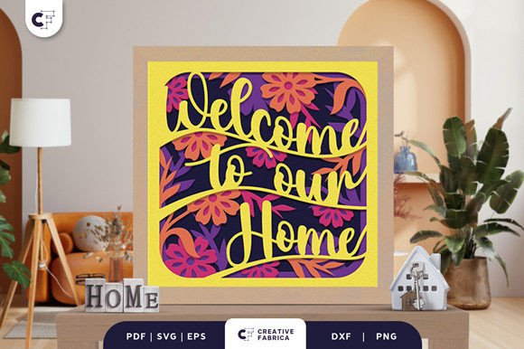 Download 3D Paper Cut Welcome Sign Light Box - 3d paper cut Collection