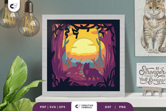 Download Fox in the Forest 3D Paper Cut SVG - 3d paper cut Collection